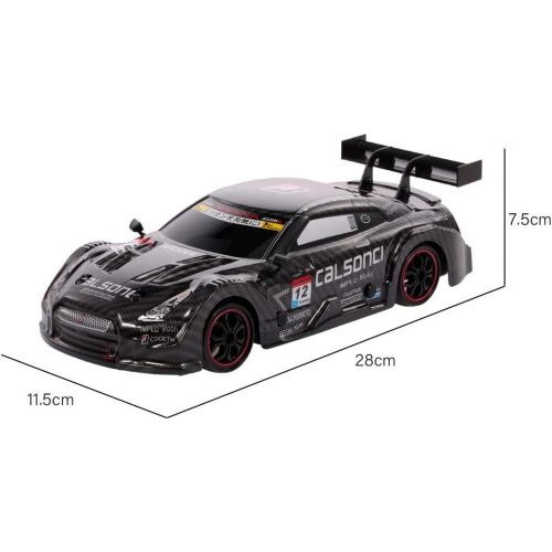  GoolRC Racing Drift RC Car, 1/18 Scale 4WD 2.4GHz Remote Control Car, 28km/h High Speed Racing Car for Adults and Kids (Black)