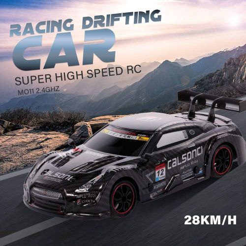  GoolRC Racing Drift RC Car, 1/18 Scale 4WD 2.4GHz Remote Control Car, 28km/h High Speed Racing Car for Adults and Kids (Black)