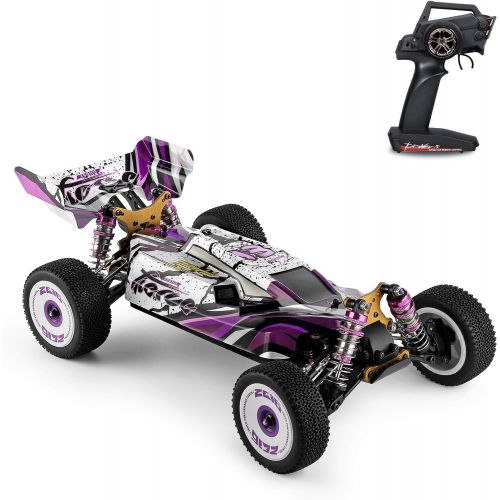  GoolRC WLtoys 124019 RC Car, 1/12 Scale 2.4GHz Remote Control Car, 4WD 60km/h High Speed Racing Car, Off-Road Buggy Drift Car RTR with Aluminum Alloy Chassis, Zinc Alloy Gear and 1