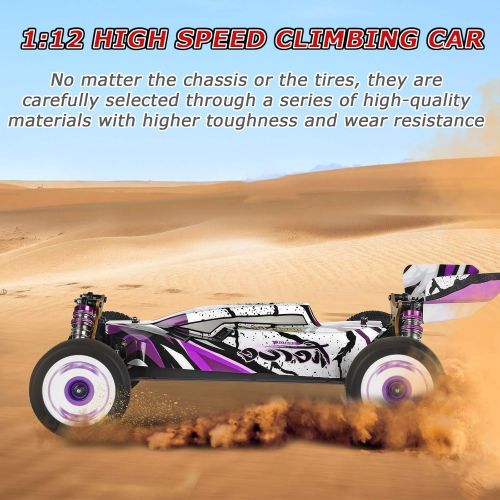  GoolRC WLtoys 124019 RC Car, 1/12 Scale 2.4GHz Remote Control Car, 4WD 60km/h High Speed Racing Car, Off-Road Buggy Drift Car RTR with Aluminum Alloy Chassis, Zinc Alloy Gear and 1