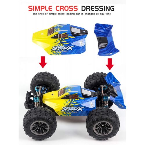  GoolRC F17 RC Car, 1/14 Scale 2.4GHz Remote Control Car, 4WD 70km/h High Speed Racing Car for Adults & Kids, All Terrain Off Road Truck RTR with Brushless Motor, Metal Chassis and