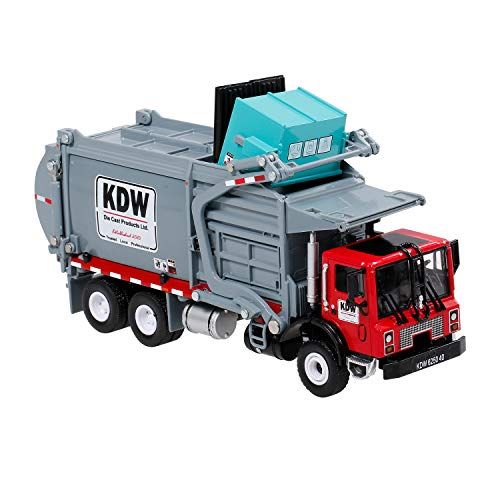  GoolRC Garbage Carrier Truck, 1:24 Alloy Diecast Barreled Waste Material Transporter Vehicle Model, Kids Toys for Boys Girls Birthday