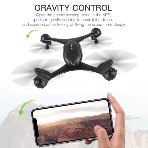  [아마존 핫딜]  [아마존핫딜]Goolsky KF600 Drohne mit 720P HD Kamera live uebertragung,WiFi FPV Quadrocopter, App-Steuerung, One Key Start/Landung,Headless Modus,RC Drohne fuer Anfanger,Schwarz（2 Batterien）