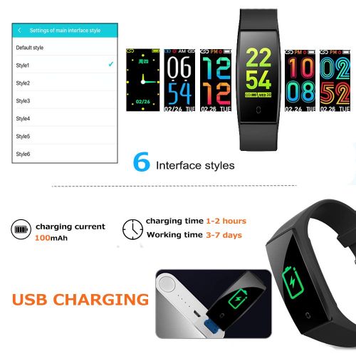  Goopow goopow Fitness Tracker, Activity Tracker Watch with Heart Rate Monitor, Waterproof Smart Fitness Band with Step Counter, Calorie Counter, Pedometer Watch Kids Women and Men