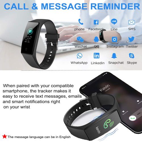  Goopow goopow Fitness Tracker, Activity Tracker Watch with Heart Rate Monitor, Waterproof Smart Fitness Band with Step Counter, Calorie Counter, Pedometer Watch Kids Women and Men