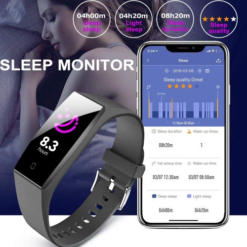  Goopow goopow Fitness Tracker, Activity Tracker Watch with Heart Rate Monitor, Waterproof Smart Fitness Band with Step Counter, Calorie Counter, Pedometer Watch Kids Women and Men