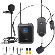 Wireless Lavalier Microphone, GoorDik Headset and Lapel Mic System with Rechargeable Bodypack Transmitter & Receiver, Best for iPhone, PA Speaker, DSLR Camera, PC, Recording, Teach