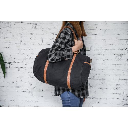  Gootium Duffle Bag - Canvas Travel Duffel Weekender Shoulder Bags Gym Tote