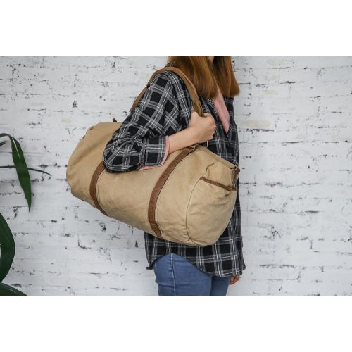  Gootium Duffle Bag - Canvas Travel Duffel Weekender Shoulder Bags Gym Tote