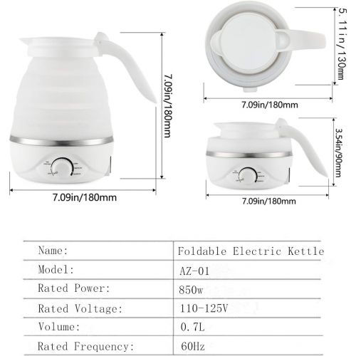  Gootrades 0.7 L Portable Electric Travel Kettle,Collapsible&Foldable with Temperature Control,Auto Keep&Boil Dry Protection,Food Grade Silicone Mini Electric Kettle for Boiling Wat