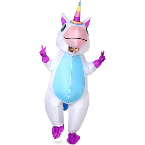  Inflatable Unicorn Costume for Adult - Funny Halloween Inflatable Costumes for Men Women, Blow Up Costume for Halloween Party Cosplay