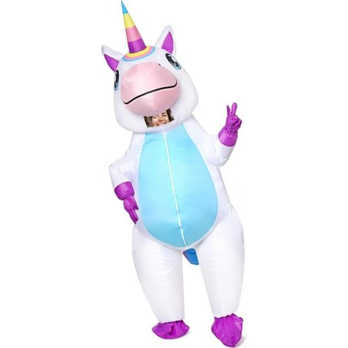  Inflatable Unicorn Costume for Adult - Funny Halloween Inflatable Costumes for Men Women, Blow Up Costume for Halloween Party Cosplay