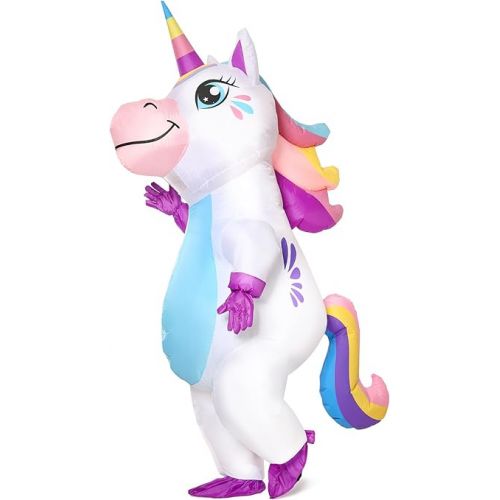  Inflatable Unicorn Costume for Adult - Funny Halloween Inflatable Costumes for Men Women, Blow Up Costume for Halloween Party Cosplay