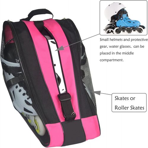  Gooyule Ice Skate Bag,Roller Skate Bags Skating Bag for Girls Boys and Most Adults, Large Capacity Skate Bag Fits Quad Skates, Inline Skate and Most Roller Skate Accessories