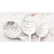 /Goozeberryhill Personalised Spoon ~ Hand stamped spoon with the words of your choice ~ CUSTOM Vintage Silverware ~ Spoons & Forks