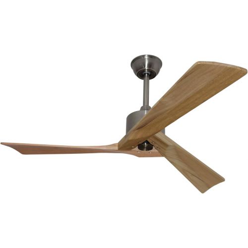  Goozegg Modern Ceiling Fan No Light Remote Control 3 Maple Wood Blades Energy Efficient DC Motor Brushed Nickel, 52-inch