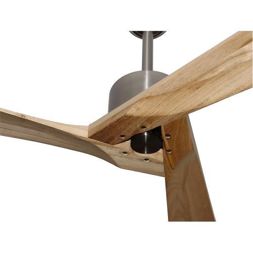  Goozegg Modern Ceiling Fan No Light Remote Control 3 Maple Wood Blades Energy Efficient DC Motor Brushed Nickel, 52-inch