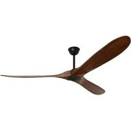 Goozegg 70-Inch Outdoor Ceiling Fan with Remote Control, Energy Quiet Reversible DC Motor, 3 Balsa Wood Blades, Walnut Black