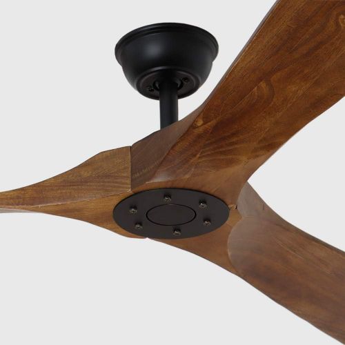  Goozegg 70-Inch Outdoor Ceiling Fan with Remote Control, Energy Quiet Reversible DC Motor, 3 Balsa Wood Blades, Walnut Black