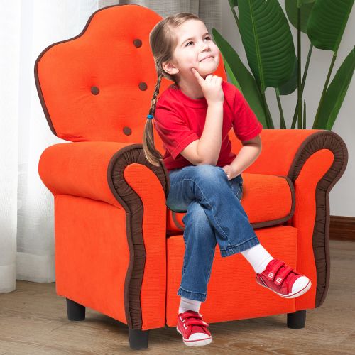  Goplus Comfortable Children Recliner Kids Sofa Chair Couch Orange