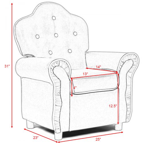  Goplus Comfortable Children Recliner Kids Sofa Chair Couch Orange