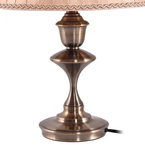 코스트웨이 Costway 13 Antique Brass Bedside Table Lamp w LED Bulb Champagne Office Light