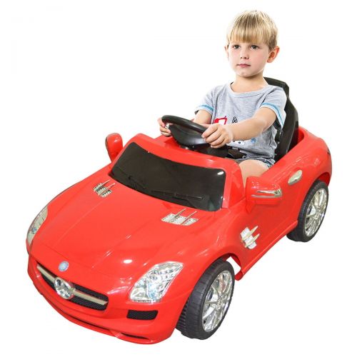  Goplus red mercedes benz sls rc mp3 kids ride on car electric battery toy