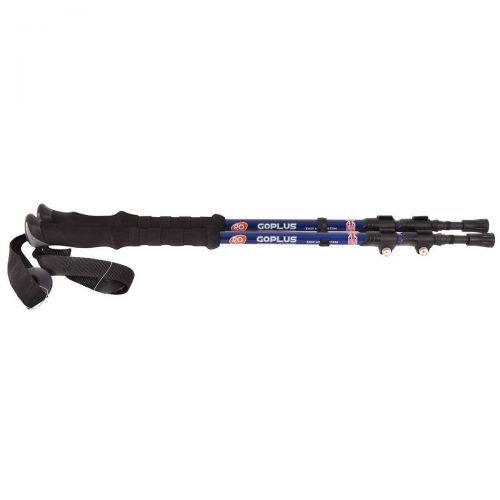  Goplus 1 Pair Trekking Poles Walking Hiking Climbing Sticks Adjustable Anti-Shock Alpenstock 2 Pack