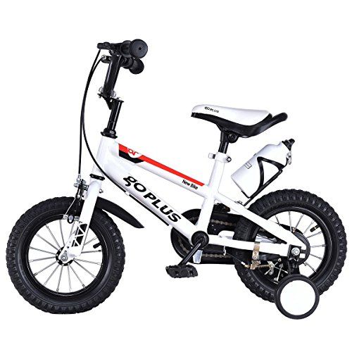  Goplus BMX Freestyle Kids Bike Boys and Girls Bicycle with Training Wheels Perfect Gift for Kids, 16 (White)