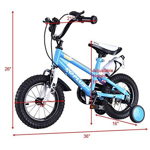  Goplus Freestyle Kids Bike Bicycle 12inch 16inch 20inch Balance Bike with Training Wheels for Boys and Girls