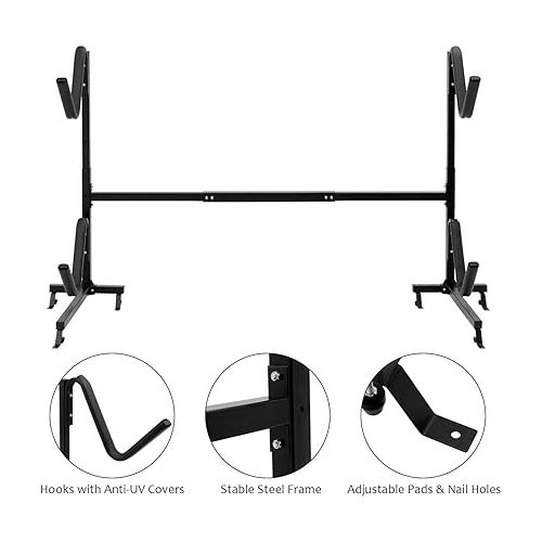  Goplus Kayak Storage Rack, Garage Kayak Hanger for 2 Kayaks, Canoe, SUP &Paddle Board, Heavy Duty Kayak Holder Strand with Height Adjustable Rack, 175 LBS MAX Load, Kayak Racks for Outdoor Storage