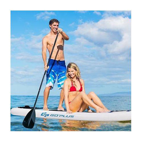  Goplus 10ft Inflatable Stand Up Paddle Board SUP with Safe Leash Adjustable Paddle Carry Backpack and Premium Accessories for Youth and Adults