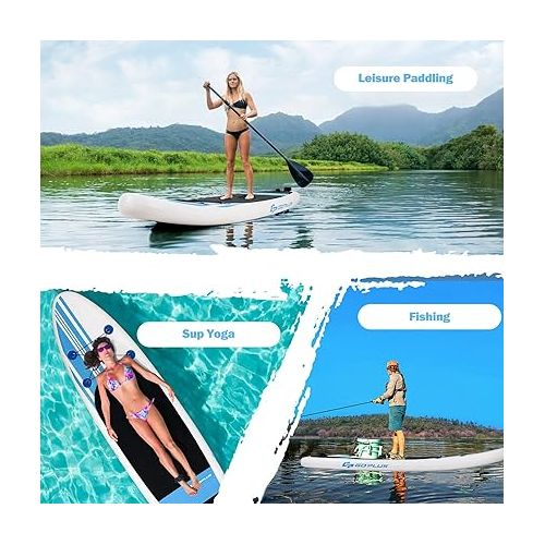  Goplus 10ft Inflatable Stand Up Paddle Board SUP with Safe Leash Adjustable Paddle Carry Backpack and Premium Accessories for Youth and Adults