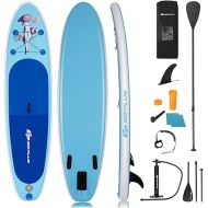 Goplus 10/ 11FT Inflatable Stand up Paddle Board Latest Inkjet Process Anti-Fading 6.5” Thick SUP with 3 Fins, Non-Slip Deck, Adjustable Paddle, Hand Pump, Carry Bag, Leash