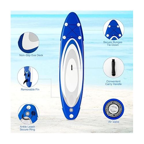  Goplus Inflatable Stand up Paddle Board, 10'/10.5'/11' SUP 6