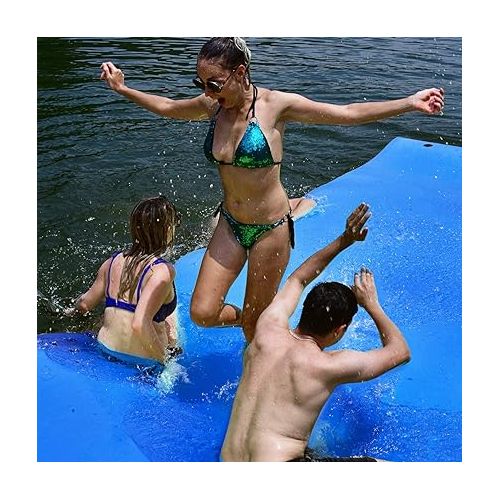  Goplus Floating Water Pad, Lily Pad for Water Recreation and Relaxing, Tear-Resistant XPE Foam Floating Mat for Beach, Ocean, Lake