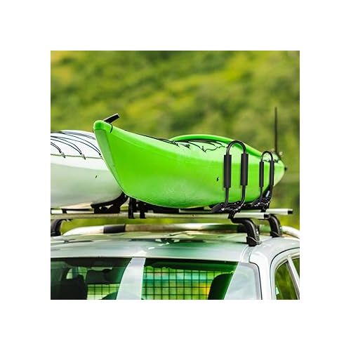  Goplus® Kayak Carrier Universal 2 Pair J- Shape Rack Canoe Boat Surf Ski Roof Top Mounted on Car SUV Truck Van