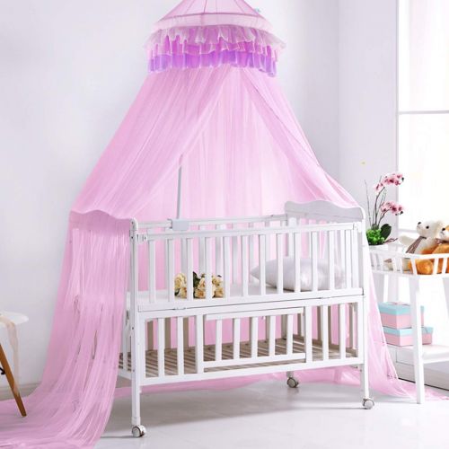  [아마존베스트]Goplus Bed Canopy, Princess Mosquito Netting Dome for Baby, Kids, Girls with Elegant Ruffle Lace,...
