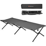Goplus Folding Camping Cot with Carrying Bag, Portable Lightweight Outdoor Sleeping Bed for Adults Kids, 300LBS Weight Capacity, Heavy-Duty Camping Bed for Traveling