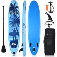 Goplus 9.8/10/11 Inflatable Stand Up Paddle Board, 6.5” Thick SUP with Premium Accessories and Carry Bag, Wide Stance, Bottom Fin for Paddling, Surf Control, Non-Slip Deck, for You