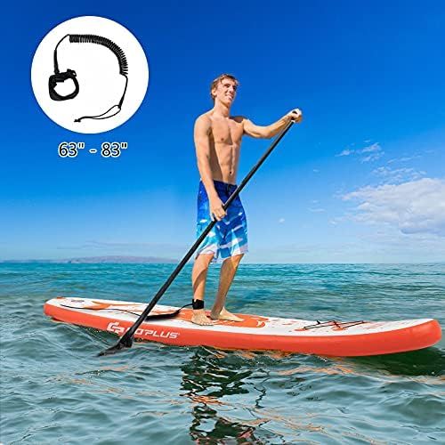  Goplus Inflatable Stand up Paddle Board, 10/10.5/11 SUP 6 Thick with Premium Accessories, Adjustable Aluminum Paddle, Leash, Carry Bag, Hand Pump, Removable Fin, ISUP for Adults