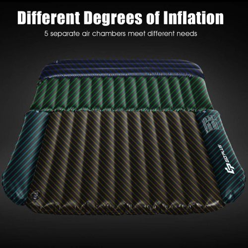  Goplus SUV Air Mattress for Back Seat, Inflatable Car Air Bed with Electric Air Pump Flocking Surface, Portable Car Mattress for Camping Travel, Thickened Home Sleeping Pad Fast In