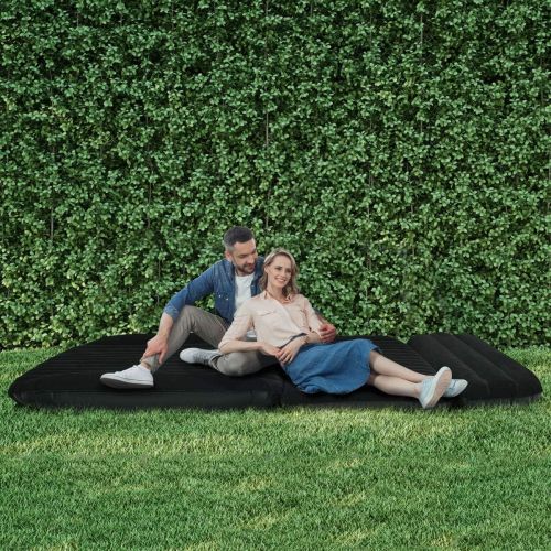  Goplus SUV Air Mattress for Back Seat, Inflatable Car Air Bed with Electric Air Pump Flocking Surface, Portable Car Mattress for Camping Travel, Thickened Home Sleeping Pad Fast In