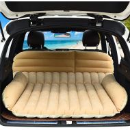 Goplus SUV Air Mattress for Back Seat, Inflatable Car Air Bed with Electric Air Pump Flocking Surface, Portable Car Mattress for Camping Travel, Thickened Home Sleeping Pad Fast In