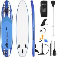 Goplus 10.5/11FT Inflatable Stand Up Paddle Board, 6.5” Thick SUP with Carry Bag, Adjustable Paddle, Bottom Fin, Hand Pump, Non-Slip Deck, Leash, Repair Kit