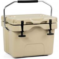 Goplus 16 Quart Cooler, 24-Can Capacity Ice Chest with 2 Cup Holders, 3-5 Days Ice Retention, Portable Insulated Ice Box for Camping, Fishing Outdoor Activities