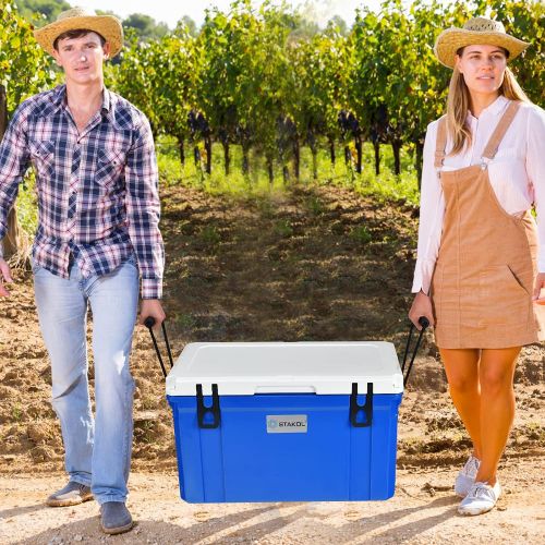  Goplus Camping Cooler, 26/58/79 Quart 4-Day Ice Retention, Portable Rotomolded Cooler, Large Hard Cooler Heavy Duty Ice Chest Ideal for Camping, BBQs, Tailgating & Outdoor Activiti