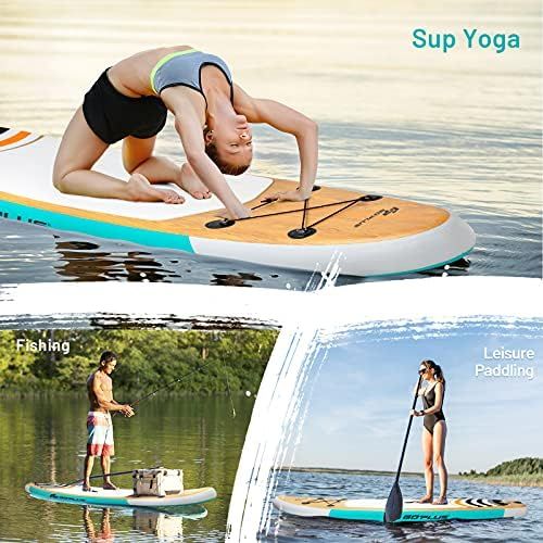  Goplus Inflatable Stand up Paddle Board, 10/10.5/11 SUP 6 Thick with Premium Accessories, Adjustable Aluminum Paddle, Leash, Carry Bag, Hand Pump, Removable Fin, ISUP for Adults