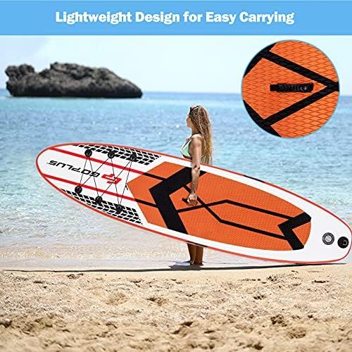  Goplus 106 Inflatable Stand Up Paddle Board SUP Cruiser with Free Premium SUP Accessories, Backpack, Adjustable Paddle and Hand Pump, for Youth & Adult