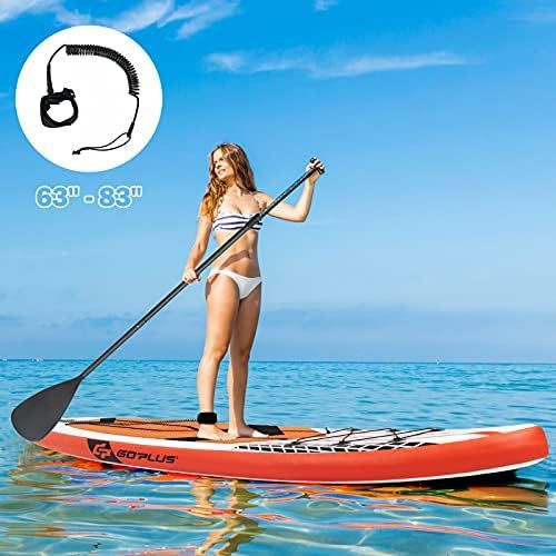  Goplus 106 Inflatable Stand Up Paddle Board SUP Cruiser with Free Premium SUP Accessories, Backpack, Adjustable Paddle and Hand Pump, for Youth & Adult